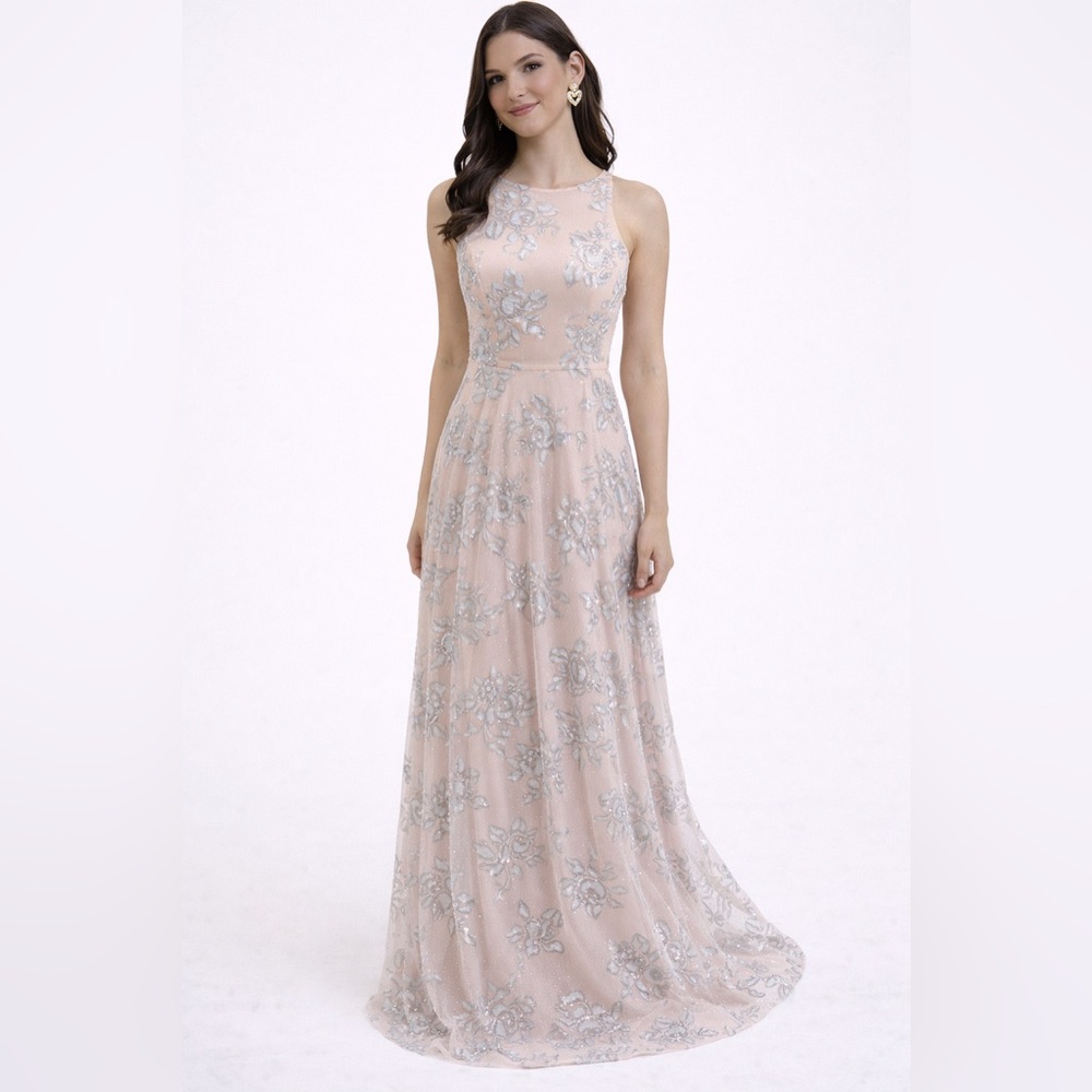 Jump Pink Tulle Glitter Maxi Prom Dress‎